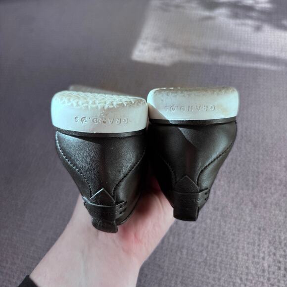 Cole Haan 8B Grand Series Black Leather Slip on Flats Shoes White Sole - Picture 4 of 7